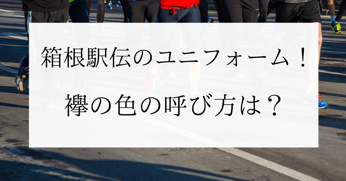 箱根駅伝22のユニフォーム襷の色一覧 かっこいいのはどれ