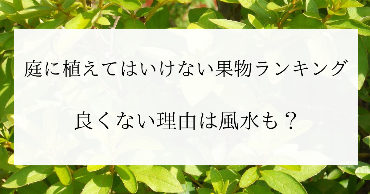 庭に植えてはいけない果物ランキング